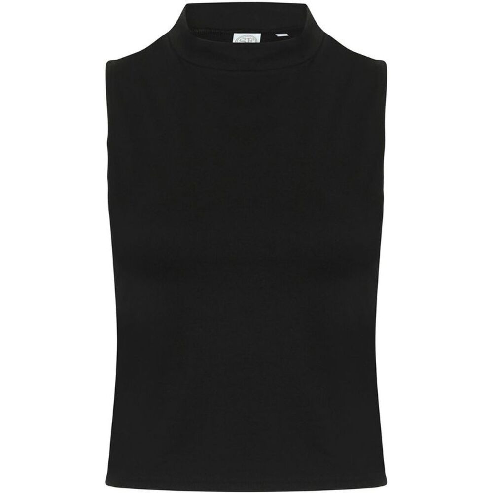 SF Womens/Ladies High-Neck Tank Top / Black